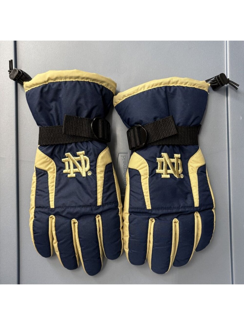 Adidas Notre Dame Fighting Irish Winter Gloves Mens L Navy Gold Insulated Ski